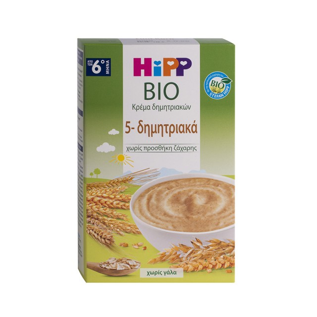 HIPP - Bio Κρέμα 5 Δημητριακών 6m+ | 200gr