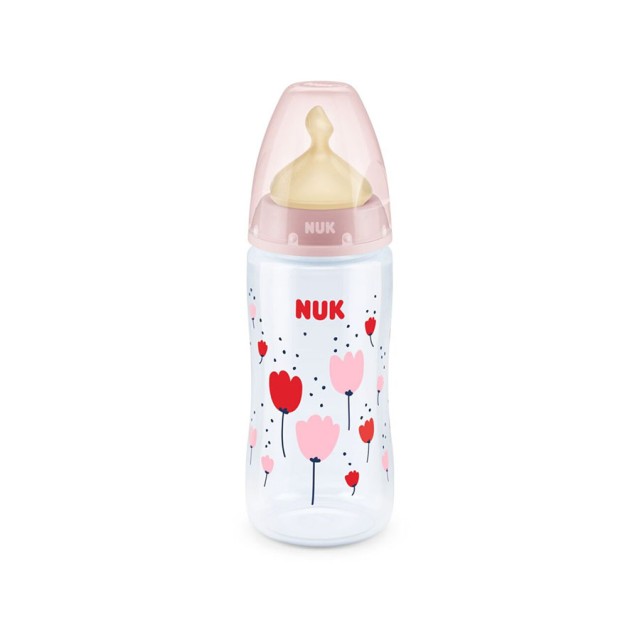 NUK - First Choice Μπιμπερό Πολυπροπυλενίου Θηλή Καουτσούκ Ροζ 0-6m (10.741.939) | 300ml