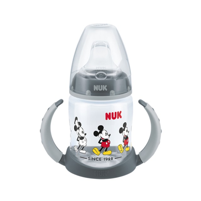 NUK - Disney Mickey Mouse First Choice Learner Bottle  Γκρι με ρύγχος σιλικόνης  6-18m (10.743.944) | 150 ml