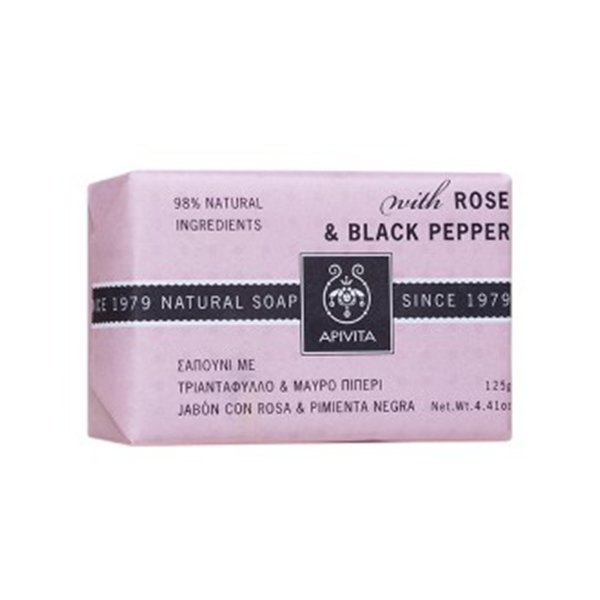 APIVITA - Natural Soap με Τριαντάφυλλο & Μαύρο Πιπέρι | 125gr