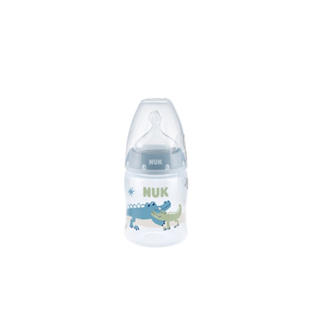 NUK - First Choice + Μπιμπερό Γαλάζιο με Θηλή Σιλικόνης με  Ένδειξη Θερμοκρασίας 0-6m (10.743.889) | 150ml