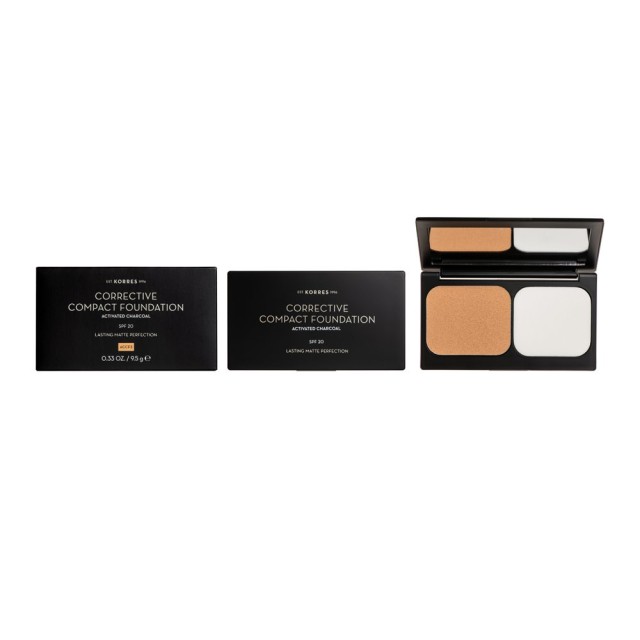 KORRES - Corrective Compact Foundation Activated Charcoal ACCF3 SPF20| 9.5gr