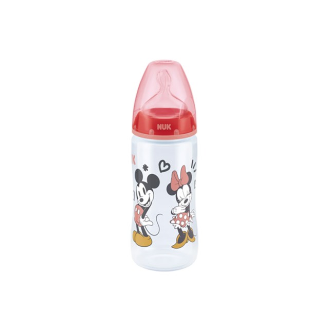 NUK - First Choice+ Minnie Mouse Μπιμπερό Πολυπροπυλενίου Θηλή Σιλικόνης  με ένδειξη θερμοκρασίας  (10.741.034)  6-18m| 300ml