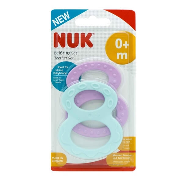 NUK - Δακτύλιος Οδοντοφυΐας (Οκτάρια) Μωβ 0m+ | 2τμχ