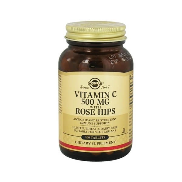 SOLGAR - Vitamin C with Rose Hips 500mg | 100 tabs