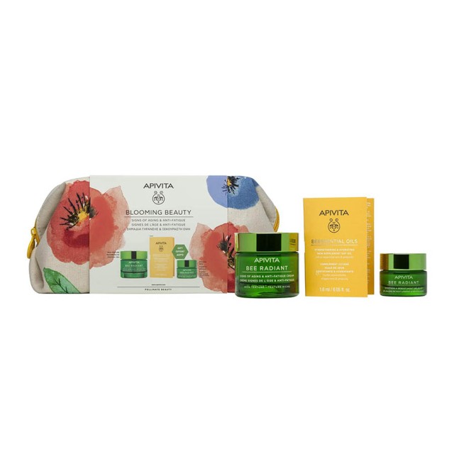 APIVITA - Promo Blooming Beauty Bee Radiant Signs of Aging & Anti-Fatigue Cream Rich Texture (50ml) & ΔΩΡΟ Bee Radiant Smoothing & Reboot Night Gel-Balm (15ml) & Beessential Oils Day Oil (1,6ml) & Νεσεσέρ