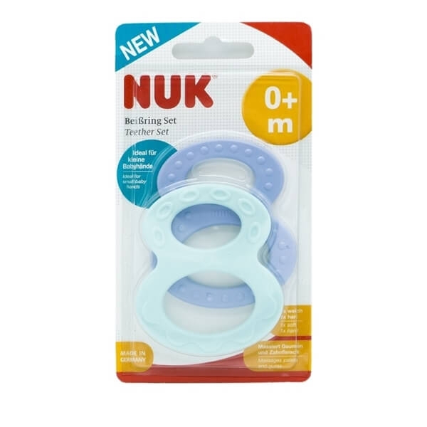 NUK - Δακτύλιος Οδοντοφυΐας (Οκτάρια) Μπλε 0m+ | 2τμχ