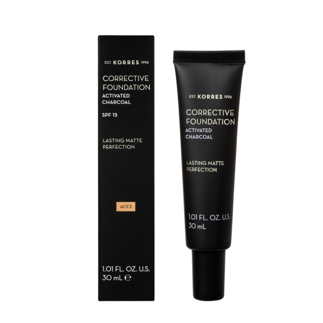 KORRES - Corrective Foundation Activated Charcoal SPF15 ACF3 | 30ml
