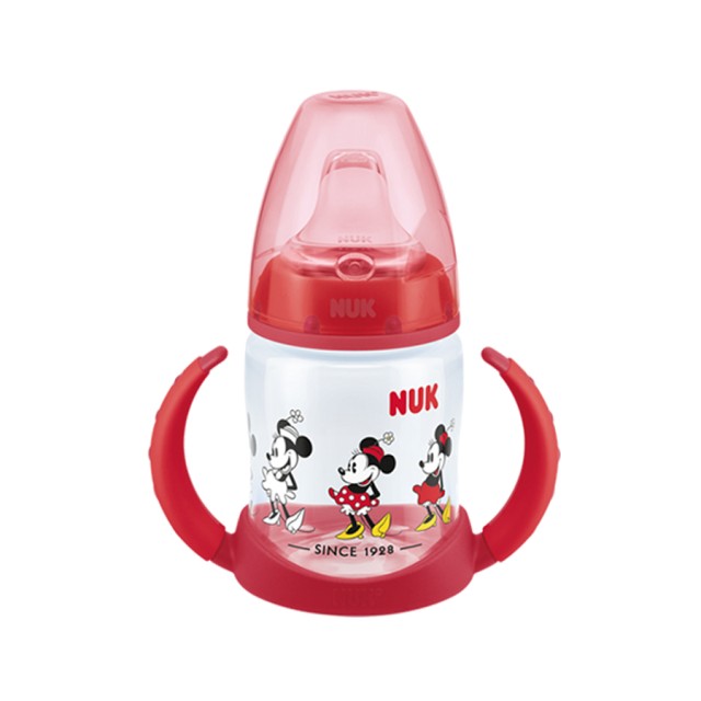 NUK - Disney Mickey Mouse First Choice Learner Bottle Κόκκινο με ρύγχος σιλικόνης  6-18m (10.743.944) | 150 ml