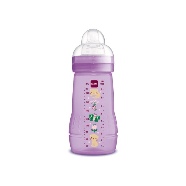 MAM - Easy Active Baby Bottle Πλαστικό Μπιμπερό 2m+ Pink (360S) | 270ml