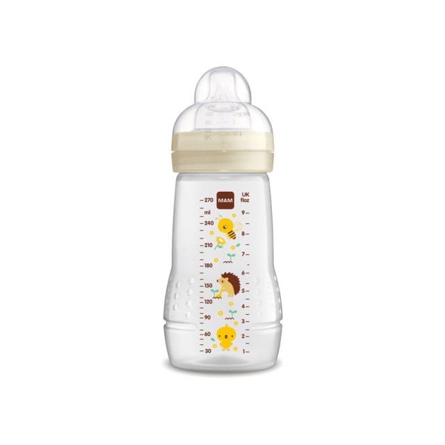 MAM - Easy Active Baby Bottle Πλαστικό Μπιμπερό 2m+ Cream (360S) | 270ml