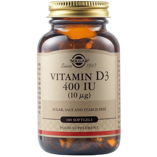 SOLGAR - Vitamin D3 400 IU (10 μg) | 100 Softgels