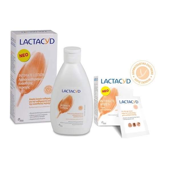 LACTACYD - Intimate Washing Lotion (300ml) & Intimate Wipes (15τμχ)