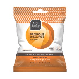 PharmaLead Propolis, Eucalyptus & Vitamin C Cough Candies Orange Flavor 40g