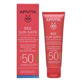 APIVITA - Bee Sun Safe Anti-Spot & Anti-Age Defense Tinted Golden Face Cream SPF50 | 50ml