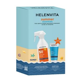 Helenvita Promo Family Sun Care Face & Body Milky Spray Αντηλιακό Γαλάκτωμα Spf50+ Προσώπου & Σώματος 300ml & Sun Burning Cream Αντιφλογιστική Κρέμα 100ml
