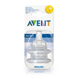 AVENT - Θήλες σιλικόνης ροής για νεογνά 1 οπής 0m+ | 2τμχ