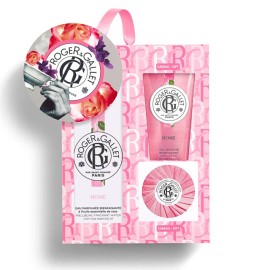 ROGER&GALLET - Set Rose Eau parfumée bienfaisante (100ml) & Rose Savon (50gr) & Rose Shower Gel (50ml)