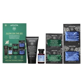 Apivita Promo Glow on the Go Black Detox Jelly Cleanser 50ml & Aqua Beelicious Λοσιόν 20ml & Express Beauty Μάσκα Προσώπου 2x8ml & Μάσκα Ματιών 2x2ml