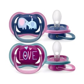 Avent Ultra Air SCF349/22 Ορθοδοντική Πιπίλα Σιλικόνης 18m+ Love-Elephant 2τμχ