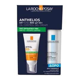 LA ROCHE POSAY - Anthelios XL Anti-Shine SPF50 Dry Touch Gel-Cream (50ml) & ΔΩΡΟ Eau Thermale Spring Water (50ml)
