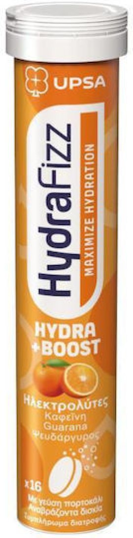 Upsa HydraFizz Hydra+Boost Ηλεκτρολύτες Γεύση Πορτοκάλι 16eff.tabs