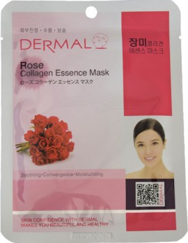 Dermal Collagen Essence Rose Μάσκα Προσώπου για Λείανση & Ενυδάτωση, 1τεμ