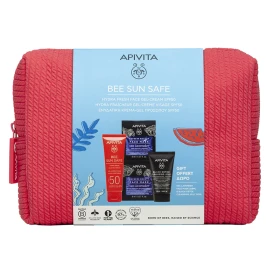Apivita Bee Sun Safe Hydra Fresh Face Gel Cream SPF50 (50ml) & Express Beauty Face Mask Sea Lavender 2x8ml & Black Detox Cleansing Jelly 50ml