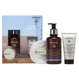 APIVITA - Cleansing Foam Face & Eyes (200ml) & Cleansing Milk 3 In 1 for Face & Eyes (50ml) & Cotton Pads (2τμχ)