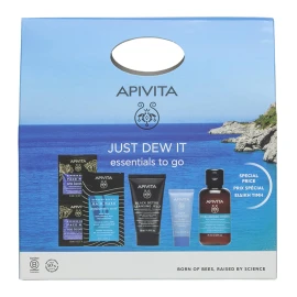 Apivita Promo Essentials Just Dew It Express Beauty Face Mask Sea Lavender 2x8ml & Hair Mask Hyaluronic Acid 20ml & Black Detox Cleansing Jelly for Face & Eyes 50ml & Aqua Beelicious Light Cream-Gel 15ml & Hyaluronic Hydra Moisturizing Shampoo 75ml