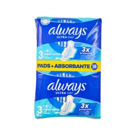 Always Ultra Day Super Extra Σερβιέτες με Φτερά Νυκτός 16τμχ