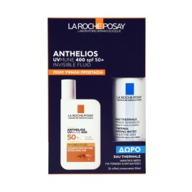 LA ROCHE POSAY - Anthelios UVmune 400 Invisible Fluid with Perfume SPF50+ (50ml) & Eau Thermale Spring Water (50ml)