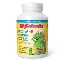 Natural Factors Vitamin D3 Big Friends 400 IU 250 Μασώμενα Δισκία