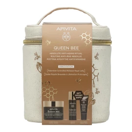 Apivita - Promo Queen Bee Ρουτίνα Απόλυτης Αντιγήρανσης με Queen Bee Αντιγηραντική Κρέμα Ελαφριάς Υφής 50ml & Δώρο Queen Bee Serum Αντιγηραντικός Ορός Προσώπου 10ml, Κρέμα Ματιών 5ml & Νεσεσέρ