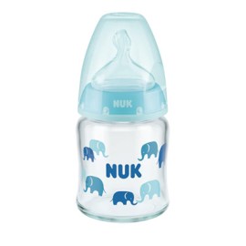 NUK - First Choice+ Μπιμπερό Γαλάζιο με Θηλή Σιλικόνης με Ένδειξη Θερμοκρασίας 0-6m (10.747.117) | 120ml