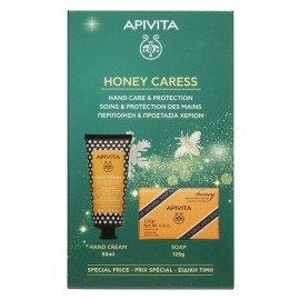 Apivita Promo Honey Caress Κρέμα Χεριών Εντατικής Ενυδάτωσης 50ml & Σαπούνι με Μέλι & Λεβάντα 125g