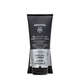 Apivita Face and Eyes Black Cleansing Gel 2x150ml