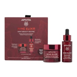 APIVITA - Promo Night Beeauty Routine Wine Elixir Renewing Lift Night Cream (50ml) & Wine Elixir Replenishing Firming Face Oil (30ml)