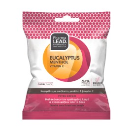 PharmaLead Eucalyptus, Menthol & Vitamin C Cough Candies Cherry Flavor 40g