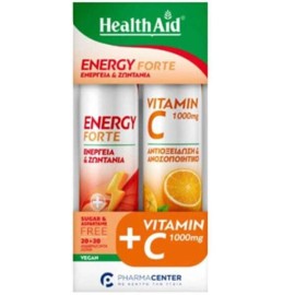 Health Aid Promo Energy Forte, 20 Αναβράζοντα Δισκία & Vitamin C 1000mg, 20 Αναβράζοντα Δισκία