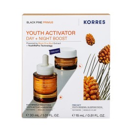Korres Promo Black Pine Primus 6xHA Wrinkle Smoothing Youth Activator Booster Ορός Ενεργοποίησης Νεότητας 30ml & Δώρο Youth Renewal Sleeping Κρέμα Νεότητας Νύχτας 15ml