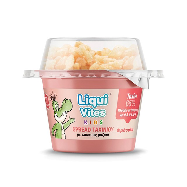 VICAN - Liqui Vites Kids Spread Ταχινιού με Κόκκους Ρυζιού Γεύση Φράουλα | 44gr