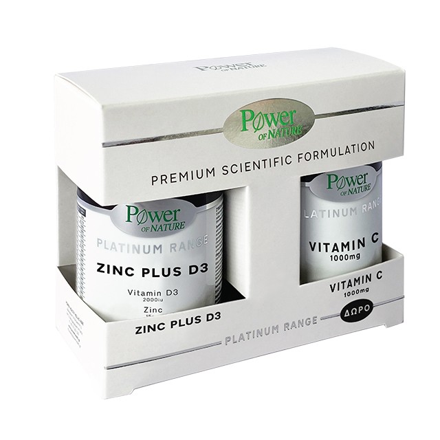 POWER HEALTH - Platinum Range Zinc PLUS D3 (30 caps) & Vitamin C 1000mg  (20 caps)