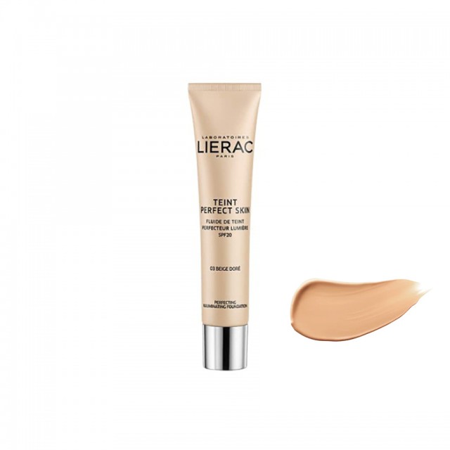 LIERAC - Teint Perfect Skin Illuminating Fluid SPF20 03 Golden Beige | 30ml