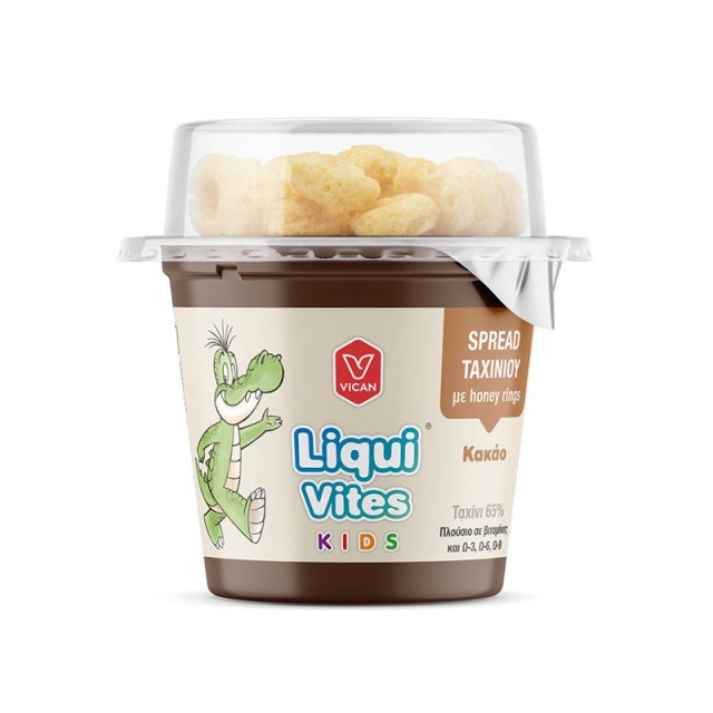 VICAN - Liqui Vites Kids Spread Ταχινιού με Honey Rings Γεύση Κακάο | 44gr