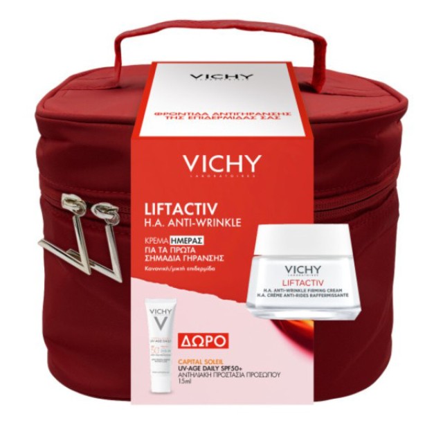 Vichy Νεσεσέρ με Liftactiv H.A Anti-Wrinkle Κρέμα Ημέρας, 50ml & Capital Soleil Uv-Age Daily Spf50+, 15ml