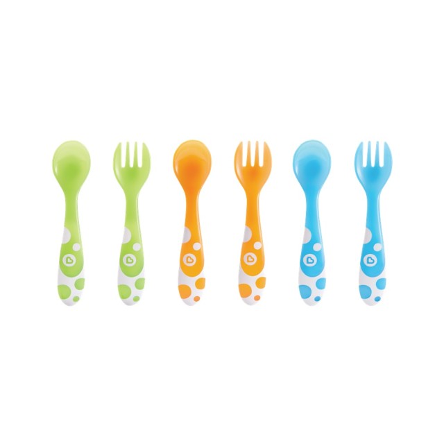 MUNCHKIN - Multi Coloured Forks & Spoons | 6 τμχ