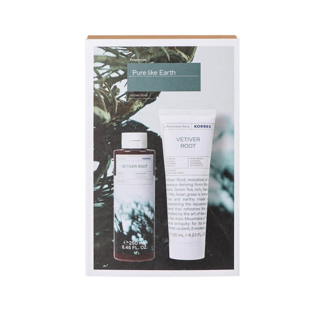KORRES - Pure like Earh Vetiver Root Showergel (250ml) & Vetiver Root Aftershave Balm (125ml)