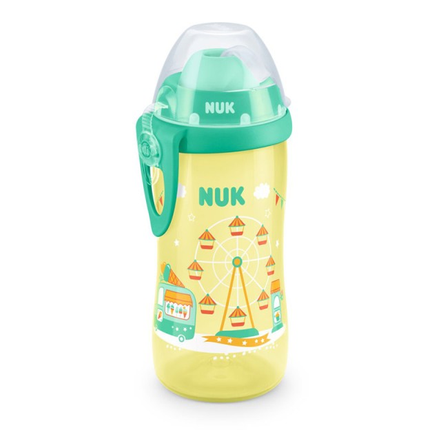 NUK - Flexi Cup Παγουράκι με Καλαμάκι Soft Πράσινο 12m+ | 300ml