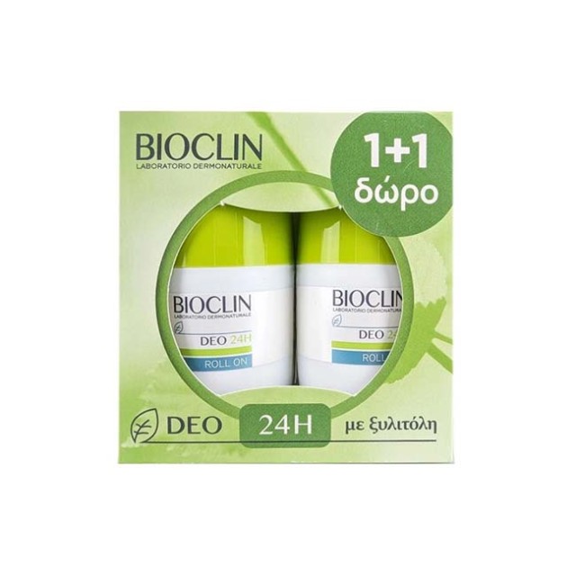 Bioclin Promo (1+1 Δώρο) Deo 24H Roll-On Αποσμητικό για Κανονική Εφίδρωση, 2x50ml